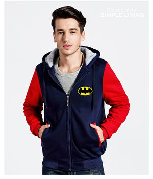 Batman Superhero  Hoodie Jacket Autumn Winter Unisex Zipper Sweatershirt Warm Coat