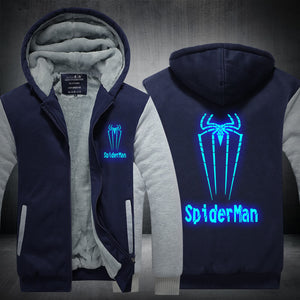 Spiderman Superhero Hoodie Jacket Autumn Winter Unisex Zipper Sweatershirt Warm Coat