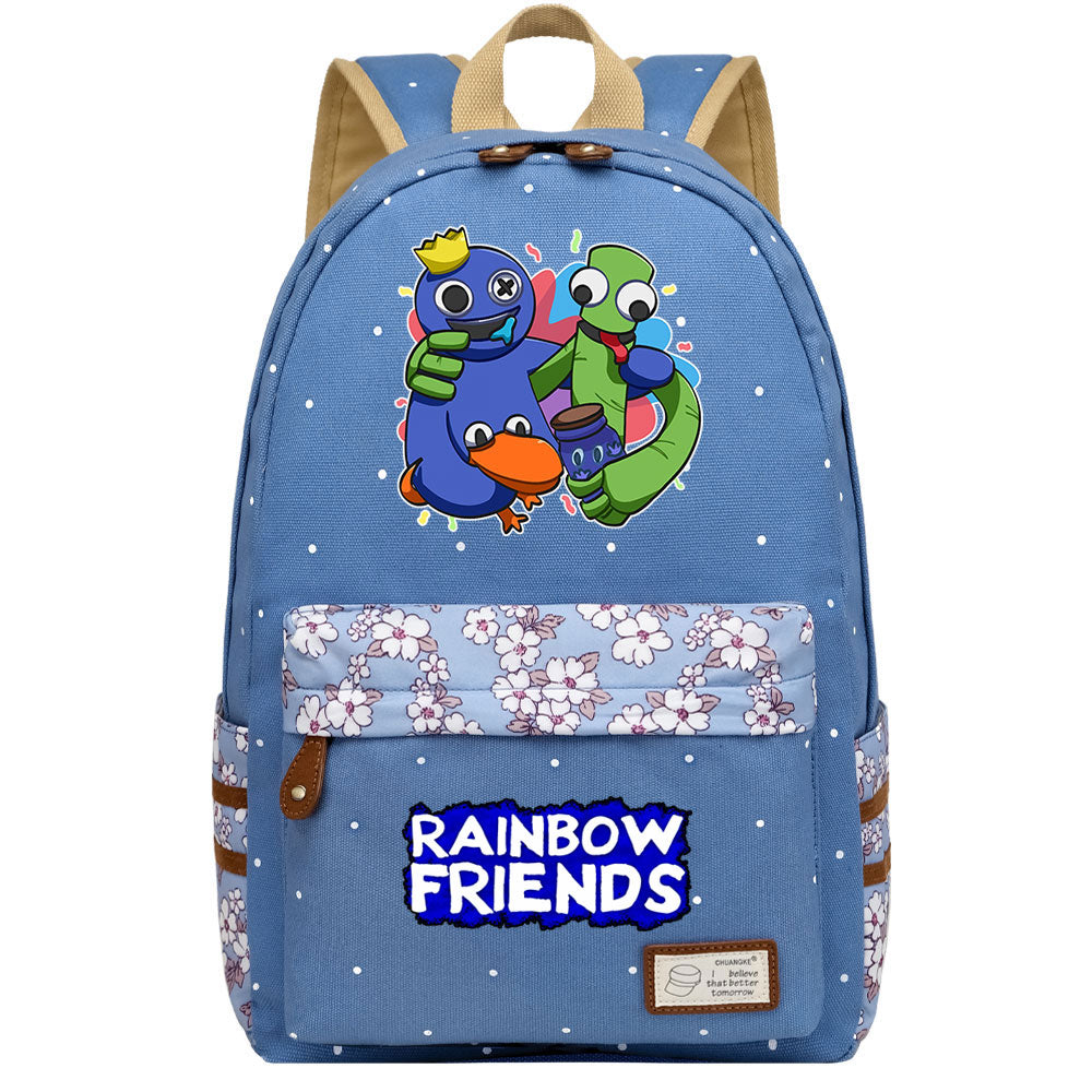 Rainbow Friends Canvas Travel Backpack School Bag For Girl Kids Boy