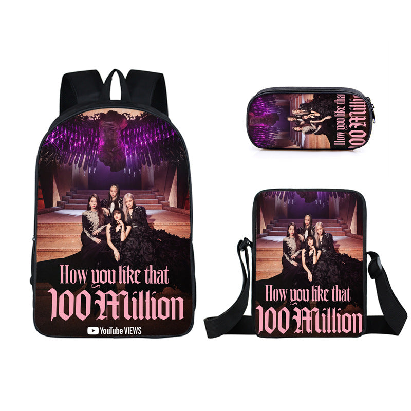 BLACKPINK JISOO JENNIE Schoolbag Backpack Lunch Bag Pencil Case Set Gift for Kids Students
