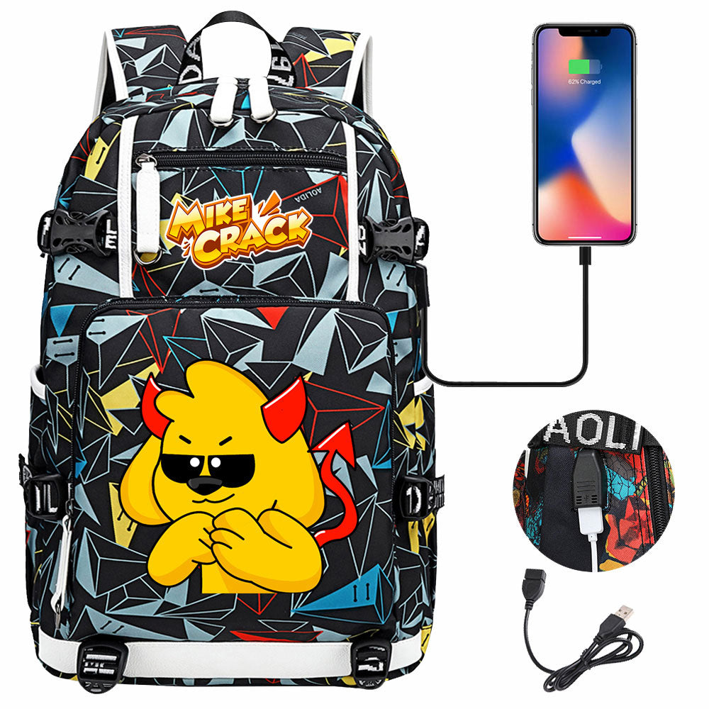 Mikecrack USB Charging Backpack School NoteBook Laptop Travel Bags