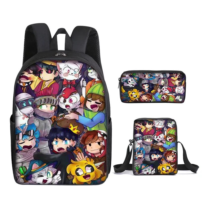 Mikecrack Schoolbag Backpack Lunch Bag Pencil Case Set Gift for Kids Students