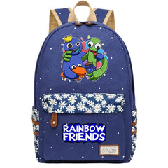 Rainbow Friends Canvas Travel Backpack School Bag For Girl Kids Boy