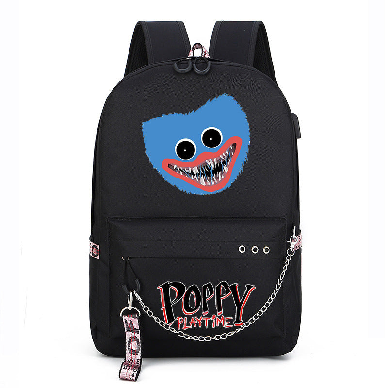 Poppy Playtime USB Charging Backpack Schoolbag Notebook Bag Gifts for Kids Students